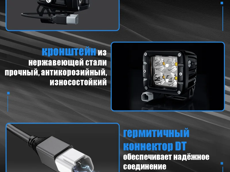 Дувухфункциональная светодиодная фара Aurora ALO-2-P23H1 6 диодов 30 ватт ДАЛЬНИЙ 3