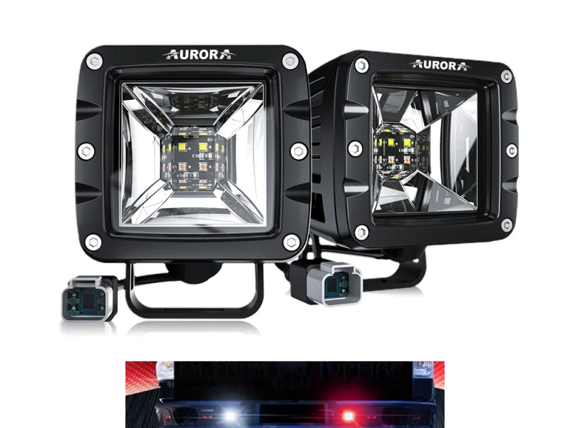 Светодиодная фара Aurora панорамного белого и красного света. ALO-2-E12KR 0