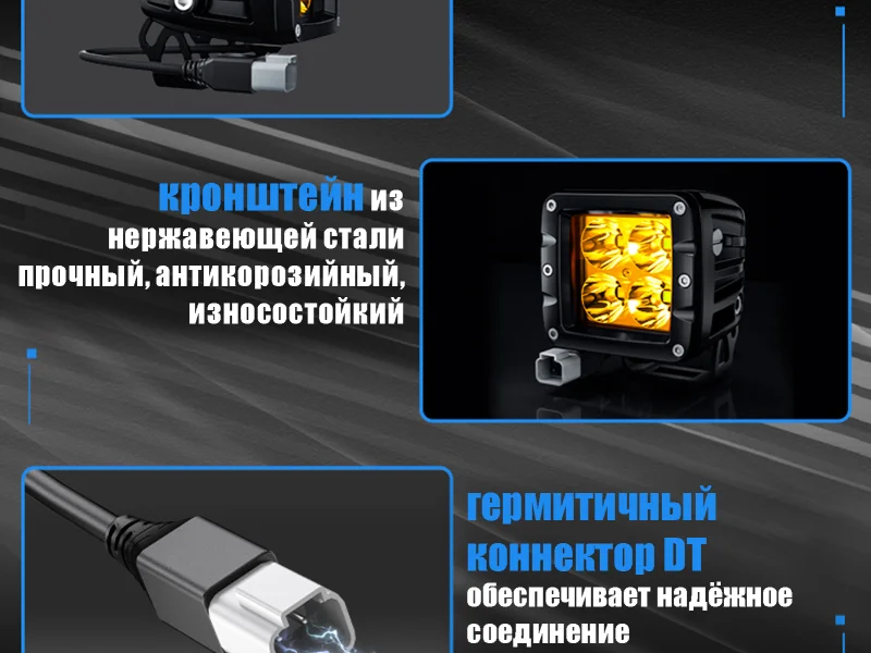 Светодиодная фара ALO-T-2-P4T Aurora 4 диода 40W ДАЛЬНИЙ ЗОЛОТО 5